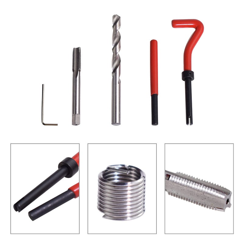 Alltooetools 15PC Thread Repair Tool M10 X 1.25mm Metric Helicoil Type Kit with HSS Drill Bit, Thread Inserts - Image 3